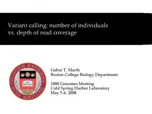 Variant calling number of individuals vs depth of