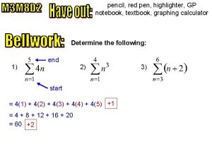 pencil red pen highlighter GP notebook textbook graphing