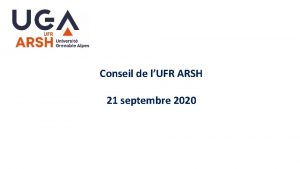 Conseil de lUFR ARSH 21 septembre 2020 Conseil