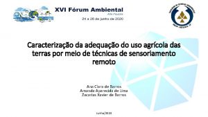 Caracterizao da adequao do uso agrcola das terras