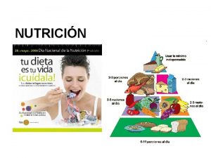 NUTRICIN NUTRICIN Son todos los procesos que realiza