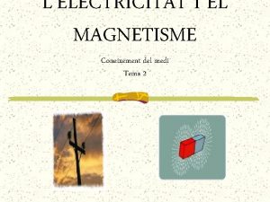 LELECTRICITAT I EL MAGNETISME Coneixement del medi Tema