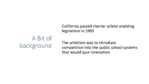 California passed charter school enabling legislation in 1993