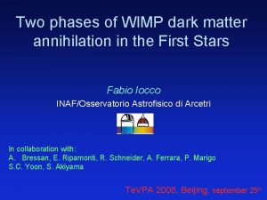 Two phases of WIMP dark matter annihilation in
