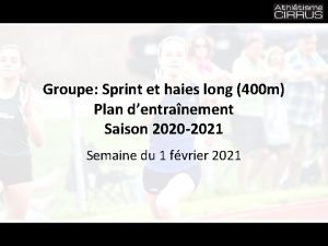 Groupe Sprint et haies long 400 m Plan