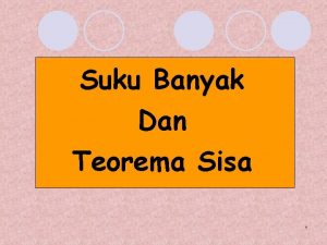 Suku Banyak Dan Teorema Sisa 1 Setelah menyaksikan