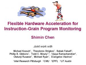 Flexible Hardware Acceleration for InstructionGrain Program Monitoring Shimin