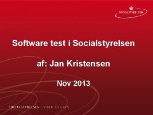 Software test i Socialstyrelsen af Jan Kristensen Nov