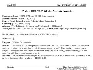 March 2021 Doc IEEE P 802 15 21