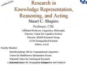 alo f buf cse Research in Knowledge Representation