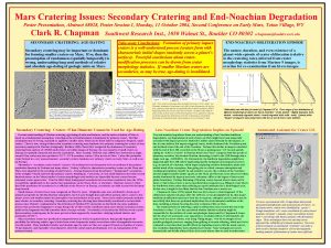 Mars Cratering Issues Secondary Cratering and EndNoachian Degradation