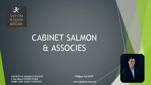 CABINET SALMON ASSOCIES SALMON Associs AVOCATS 1 rue