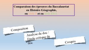 Comparaison des preuves du Baccalaurat en HistoireGographie en
