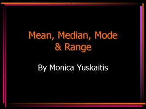 Mean Median Mode Range By Monica Yuskaitis Vocabulary