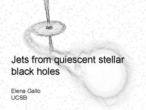 Jets from quiescent stellar black holes Elena Gallo