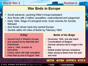 World War II Section 4 War Ends in