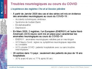 AAN 2021 Attention ceci est un compterendu de