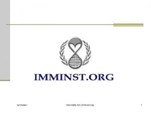 12172021 Immortality Inst Imm Inst org 1 Longevity