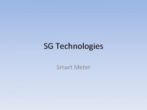 SG Technologies Smart Meter Water Meter Overview Water