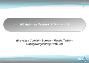 Wijzigingen Traject 3D naar 1I Brevetten Comit Bureau