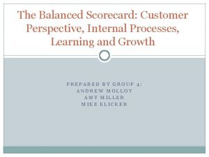 The Balanced Scorecard Customer Perspective Internal Processes Learning