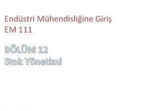 Endstri Mhendisliine Giri EM 111 BLM 12 Stok