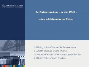 In Datenbanken um die Welt eine elektronische Reise