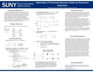Optimality of Perturbed Quantum Walk via Dimension Reduction