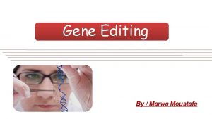 Gene Editing By Marwa Moustafa What is Gene
