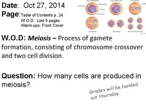 Date Oct 27 2014 Page Table of Contents