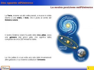 Uno sguardo allUniverso La nostra posizione nellUniverso La