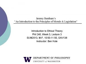 Jeremy Benthams An Introduction to the Principles of