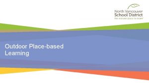 Outdoor Placebased Learning What is Place Place is