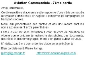 Aviation Commerciale 7me partie Amie Internaute Ce dixneuvime