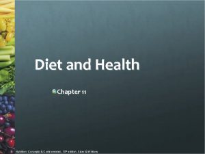 Diet and Health Chapter 11 Nutrition Concepts Controversies