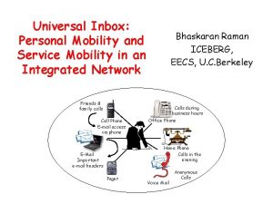 Universal Inbox Personal Mobility and Service Mobility in