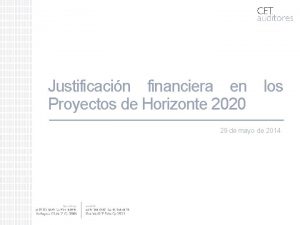 Justificacin financiera en los Proyectos de Horizonte 2020