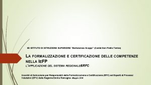 IIS ISTITUTO DI ISTRUZIONE SUPERIORE Bartolomeo Scappi Castel