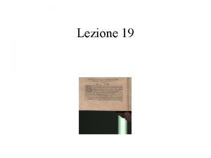 Lezione 19 Piano D2 una consolidazione nascostamente innovativa