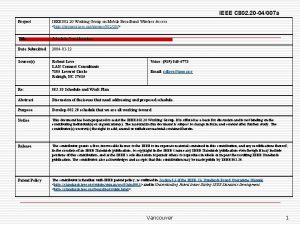 IEEE C 802 20 04007 a Project IEEE