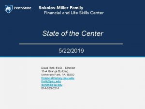 State of the Center 5222019 Daad Rizk Ed