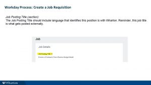 Workday Process Create a Job Requisition Job Posting