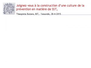 Joignezvous la construction dune culture de la prvention