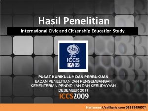 Hasil Penelitian International Civic and Citizenship Education Study