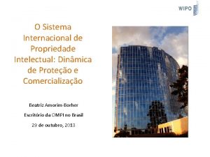 O Sistema Internacional de Propriedade Intelectual Dinmica de