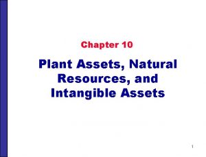 Chapter 10 Plant Assets Natural Resources and Intangible