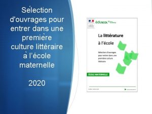 Se lection douvrages pour entrer dans une premie