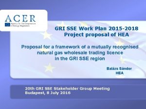 GRI SSE Work Plan 2015 2018 Project proposal