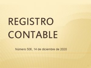 REGISTRO CONTABLE Nmero 506 14 de diciembre de