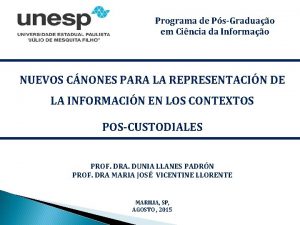 Programa de PsGraduao em Cincia da Informao NUEVOS